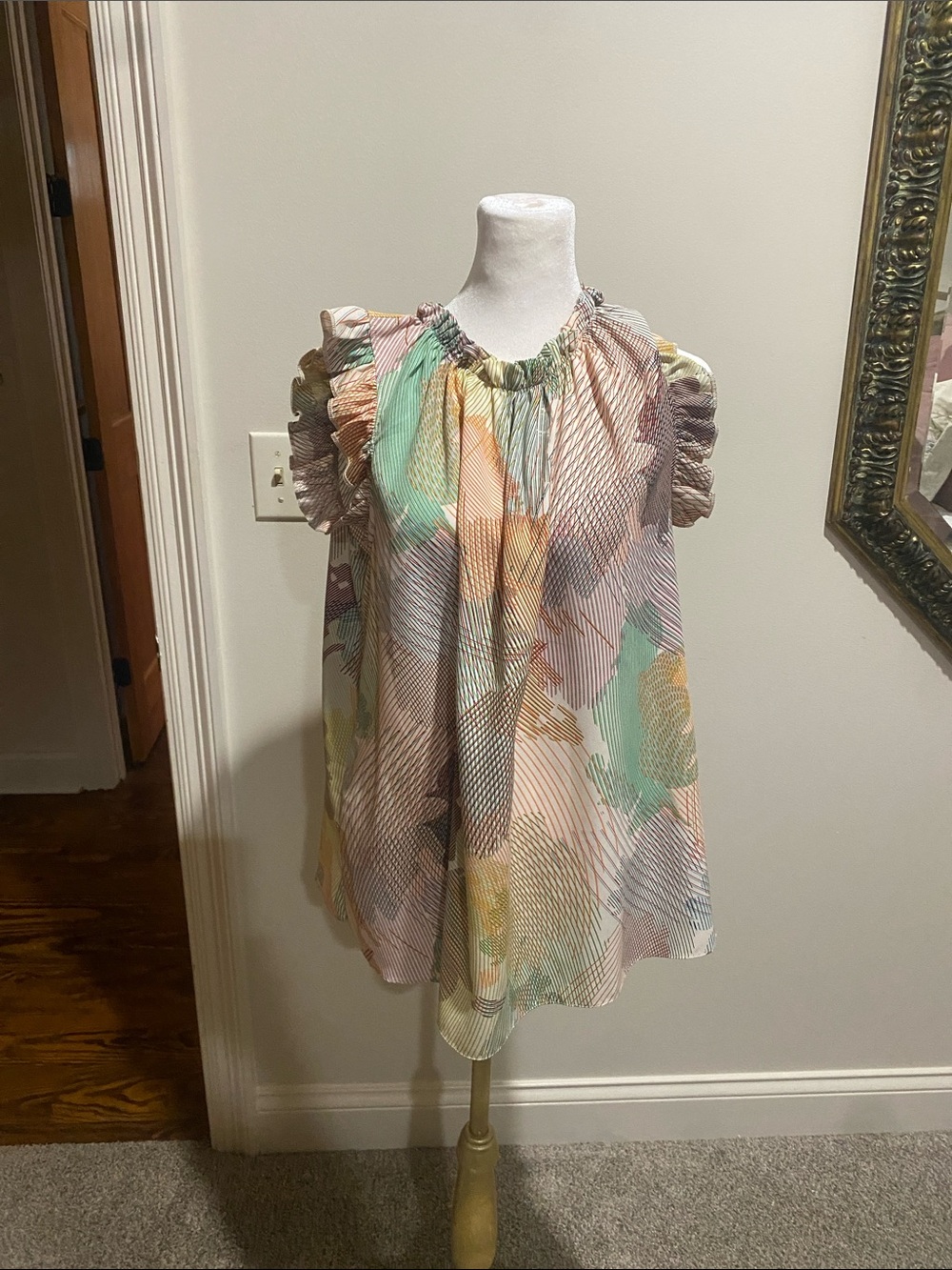 Lightweight Pastel Floral Swing Top - Women's